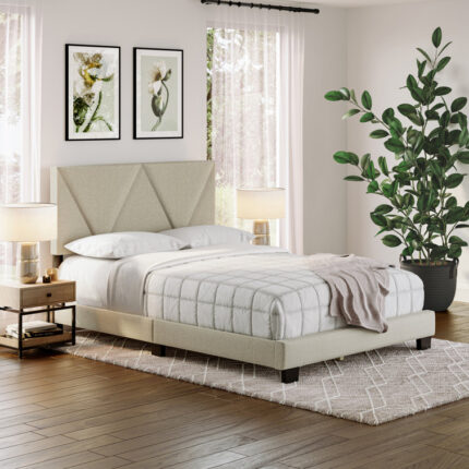 Boyd Sleep Calais Upholstered Linen Platform Bed - Chic Decora