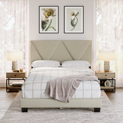 Boyd Sleep Calais Upholstered Linen Platform Bed - Chic Decora