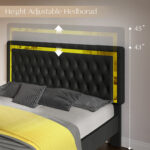 Braiya Upholstered Platform Bed - Chic Decora