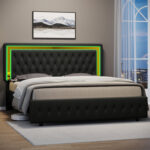 Braiya Upholstered Platform Bed - Chic Decora