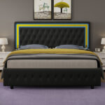 Braiya Upholstered Platform Bed - Chic Decora