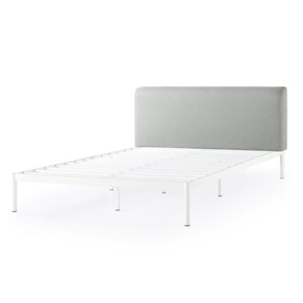 Bree Metal Upholstered Platform Bed with Curved Headboard - Chic Decora