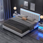 Breella Unfinished Vegan Leather Platform Bed - Chic Decora