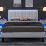 Breella Unfinished Vegan Leather Platform Bed - Chic Decora