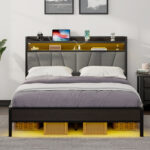 Brekin Upholstered Platform Storage Bed - Chic Decora