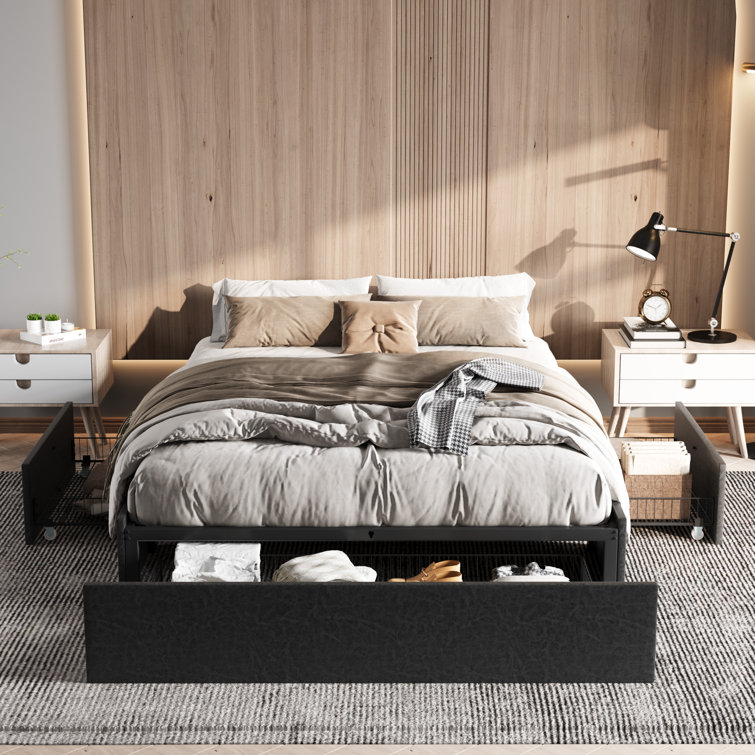 Bret Upholstered Storage Bed with 3 Drawers - Chic Decora