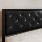 Breyonna Vegan Leather Metal Platform Bed - Chic Decora