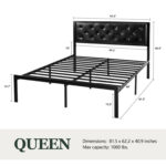 Breyonna Vegan Leather Metal Platform Bed - Chic Decora