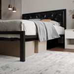 Breyonna Vegan Leather Metal Platform Bed - Chic Decora