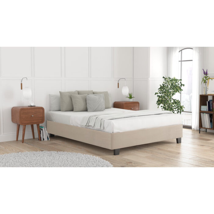 Brin Upholstered Bed Frame (Additional Mattress Support Required) - Chic Decora