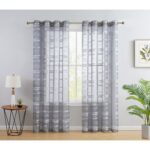 Broadway Striped Sheer Grommet Curtain Panels Set (Set of 2) - Chic Decora