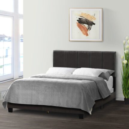 Velvet Upholstered Platform With Headboard & Wood Slats, Non-Slip, Noise-free, No Box Spring Needed - Chic Decora