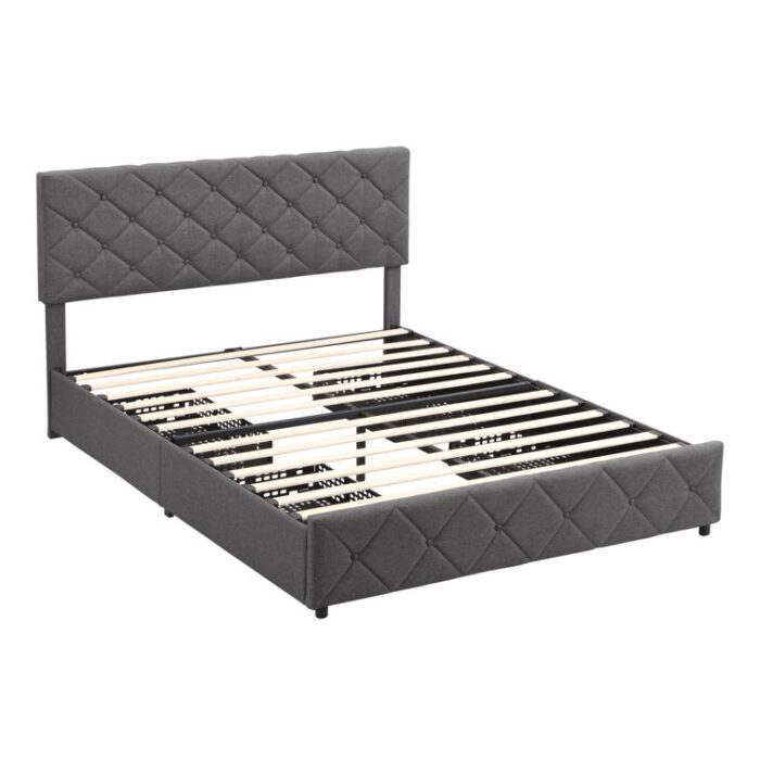 Brooklet Upholstered Platform Storage Bed - Chic Decora