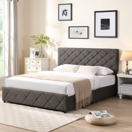 Brooklet Upholstered Platform Storage Bed - Chic Decora