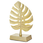 Brunsville Metal Gold Palm Leaf Table Décor - Chic Decora