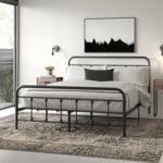 Buckmaster 39.5″ Modern Metal Bed Frame with Design Headboard/No Box Spring Needed - Chic Decora