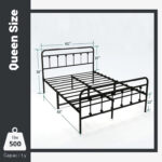 Buckmaster 39.5″ Modern Metal Bed Frame with Design Headboard/No Box Spring Needed - Chic Decora