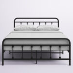 Buckmaster 39.5″ Modern Metal Bed Frame with Design Headboard/No Box Spring Needed - Chic Decora