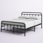 Buckmaster 39.5″ Modern Metal Bed Frame with Design Headboard/No Box Spring Needed - Chic Decora