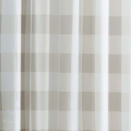 Buffalo Plaid Polyester Semi Sheer Curtain Pair (Set of 2) - Chic Decora