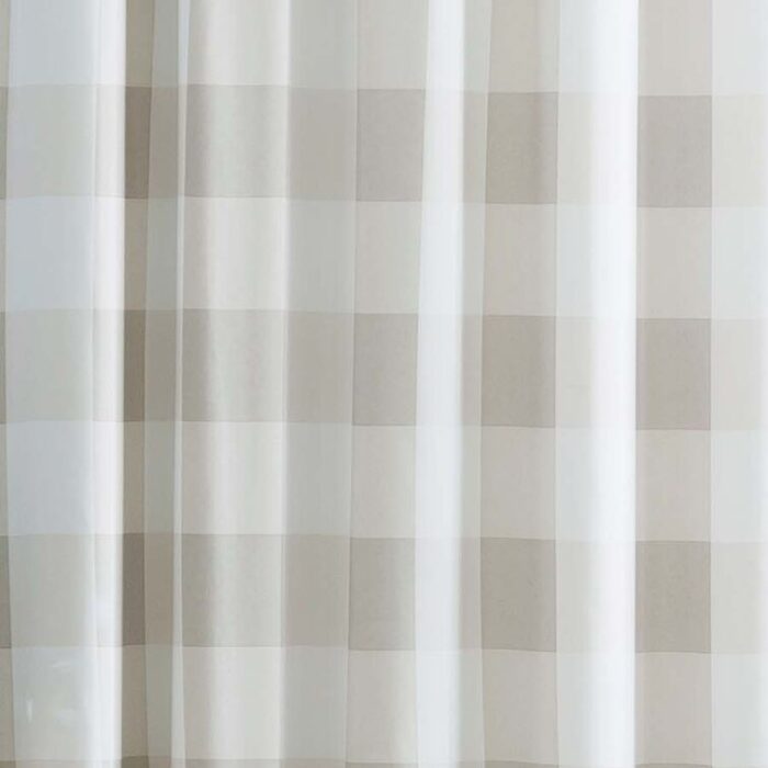 Buffalo Plaid Polyester Semi Sheer Curtain Pair (Set of 2) - Chic Decora