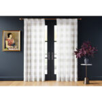 Buffalo Plaid Polyester Semi Sheer Curtain Pair (Set of 2) - Chic Decora