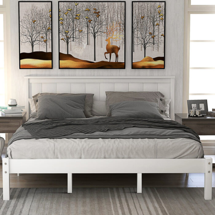 Buhr Wood Platform Bed With Headboard - Chic Decora