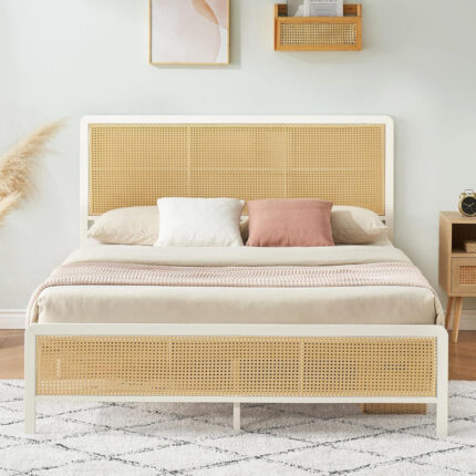 Alaria Bed, Platform Bed, Bed Frame With Headboard - Chic Decora