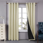 Bursaite 100 Percent Blackout Double Layers Lined Curtain Panel Pair (Set of 2) - Chic Decora