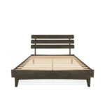 Caden Solid Wood Platform Bed with Adjustable Headboard, Mid-Century Modern - Chic Decora