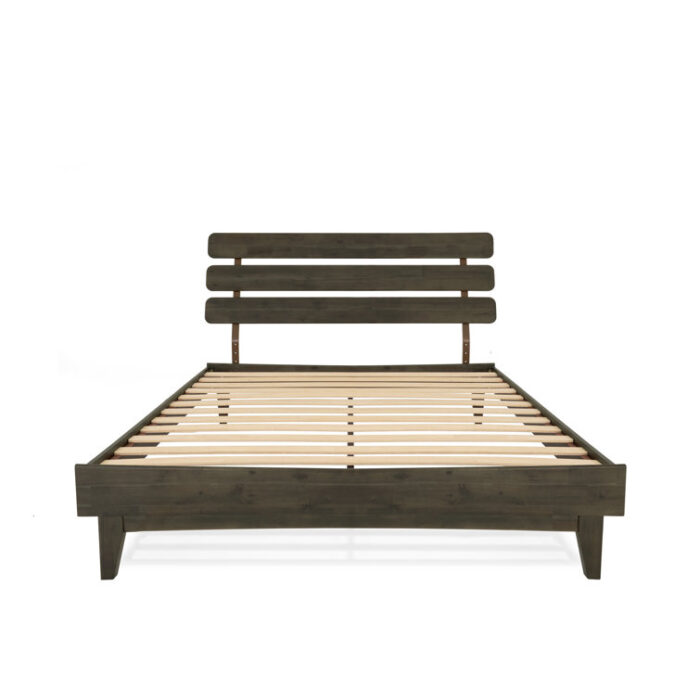 Caden Solid Wood Platform Bed with Adjustable Headboard, Mid-Century Modern - Chic Decora