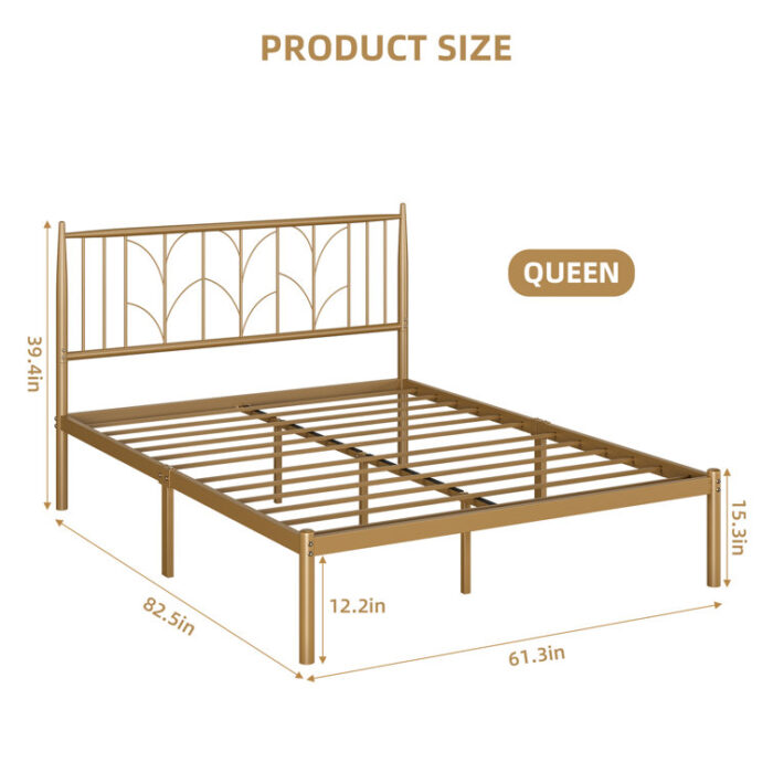 Cahilly Metal Slat Bed - Chic Decora