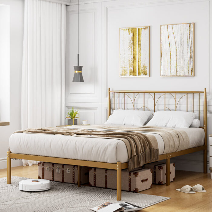 Cahilly Metal Slat Bed - Chic Decora