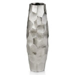 Cairee Facetado Barrel Silver Vase - Chic Decora