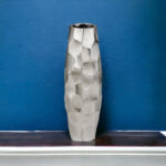 Cairee Facetado Barrel Silver Vase - Chic Decora