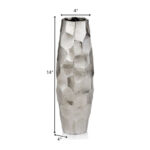 Cairee Facetado Barrel Silver Vase - Chic Decora