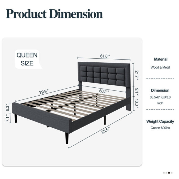 Caldarelli Upholstered Platform Bed - Chic Decora