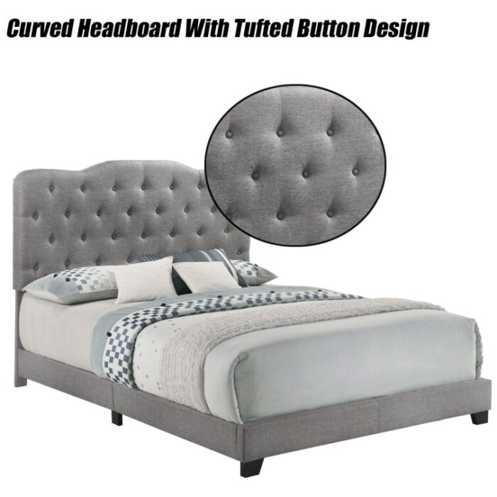 Caliopia Upholstered Standard Bed - Chic Decora