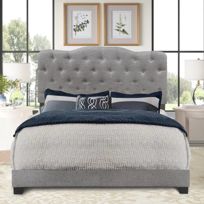 Caliopia Upholstered Standard Bed - Chic Decora