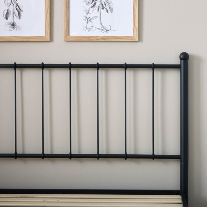 Calista Metal Slat Headboard Bed - Chic Decora