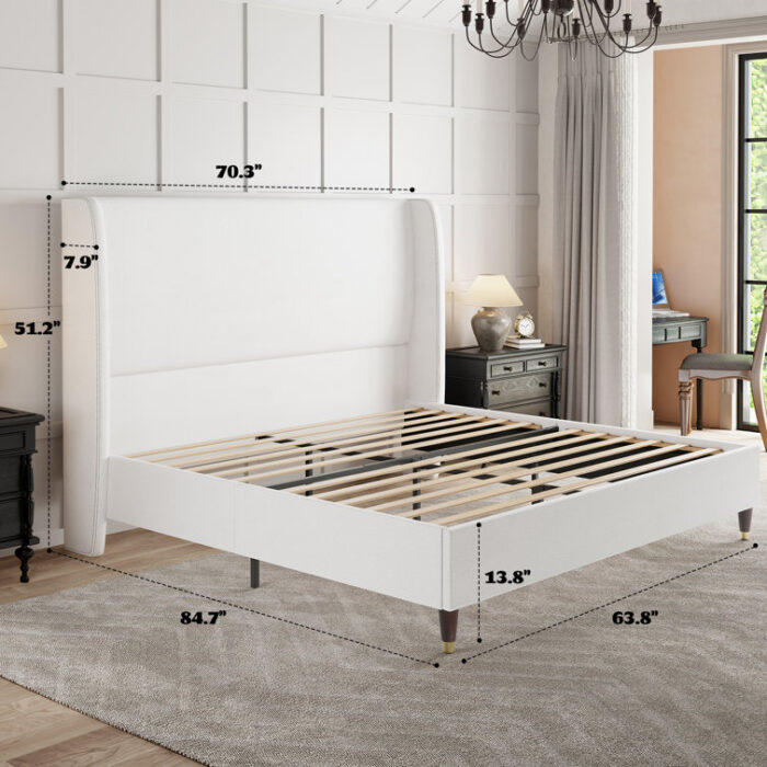 Cameren Upholstered Platform Bed - Chic Decora