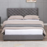 Camy Upholstered Unfinished Slat Storage Bed - Chic Decora