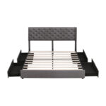 Camy Upholstered Unfinished Slat Storage Bed - Chic Decora