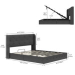 Candis Hydraulic Lift Storage Upholstered Platform Bed with USB Plug-In - Chic Decora