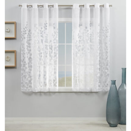 Southwest Striped Semi-Sheer Tab Top Curtain Panels (Set of 2) - Chic Decora