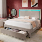 Caniya Upholstered Platform Storage Bed - Chic Decora