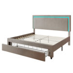 Caniya Upholstered Platform Storage Bed - Chic Decora