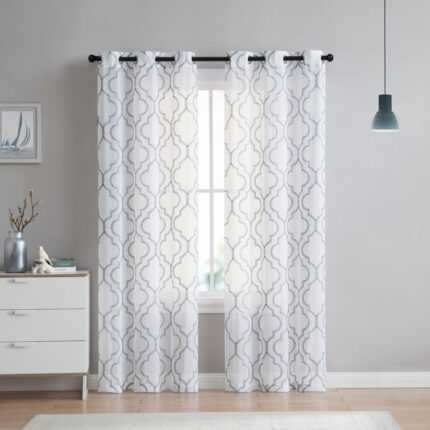 Cariss Polyester Sheer Curtain Pair (Set of 2) - Chic Decora