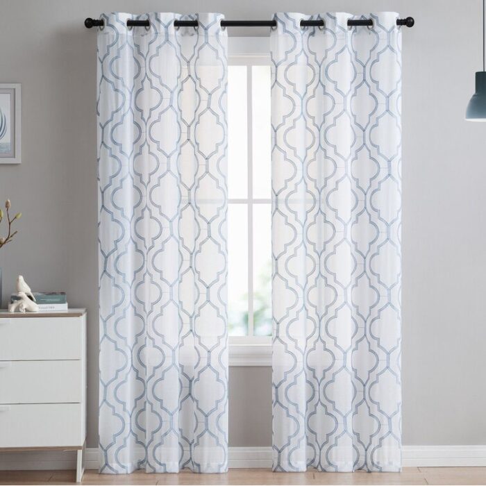 Cariss Polyester Sheer Curtain Pair (Set of 2) - Chic Decora