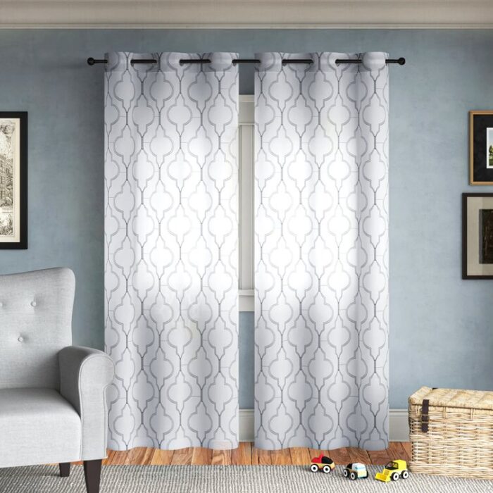 Cariss Polyester Sheer Curtain Pair (Set of 2) - Chic Decora